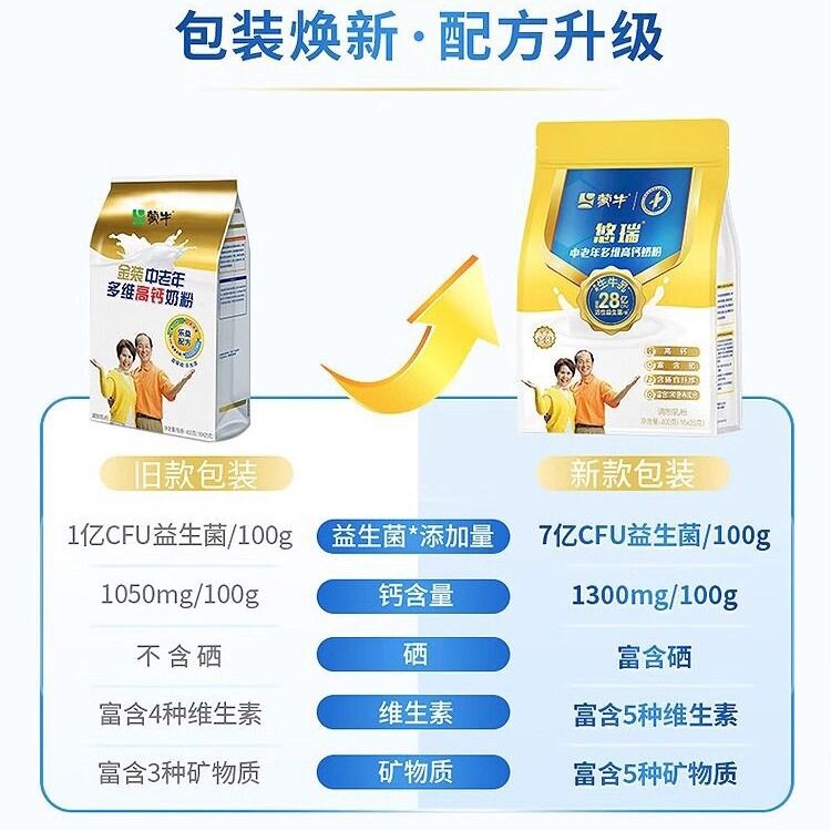 新货蒙牛金装中老年多维奶