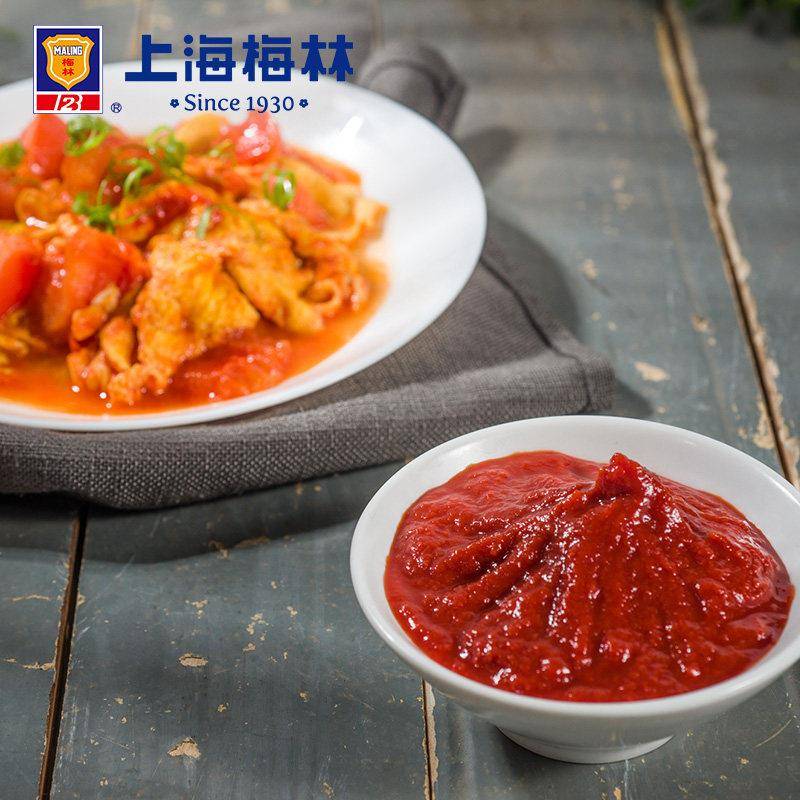 现货上海梅林番茄酱罐头198g克x6番茄义大利面 面披萨葱抓饼酱料