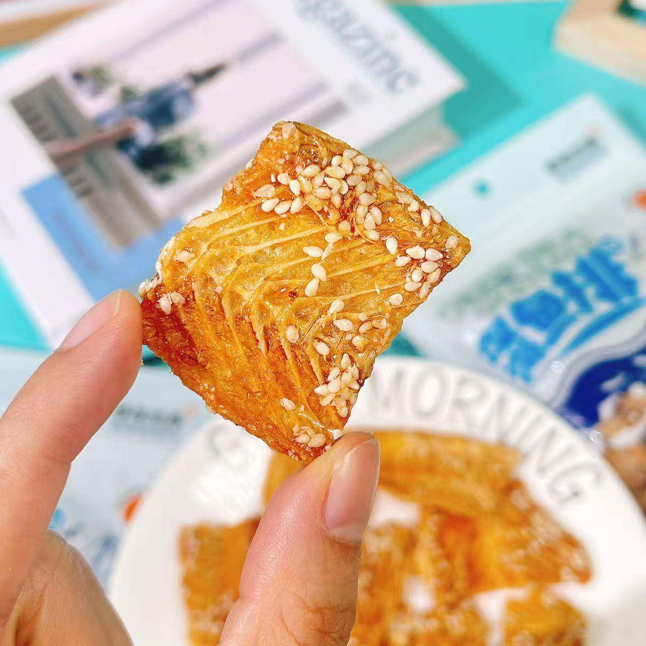 现货水一方鱼排酥即食鱼骨头深海鳕鱼排鱼干袋装海味零食小吃大连
