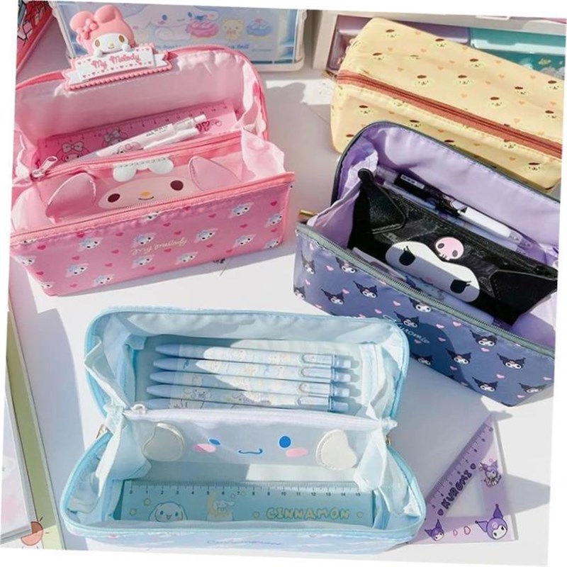 Sanrio Largie Capacity Pencil Case Kawaii Cinnamoroll Melody