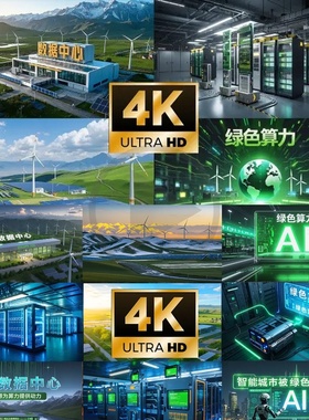 高清绿色算力大数据中心AI环保云计算低碳可持续信息技术视频素材