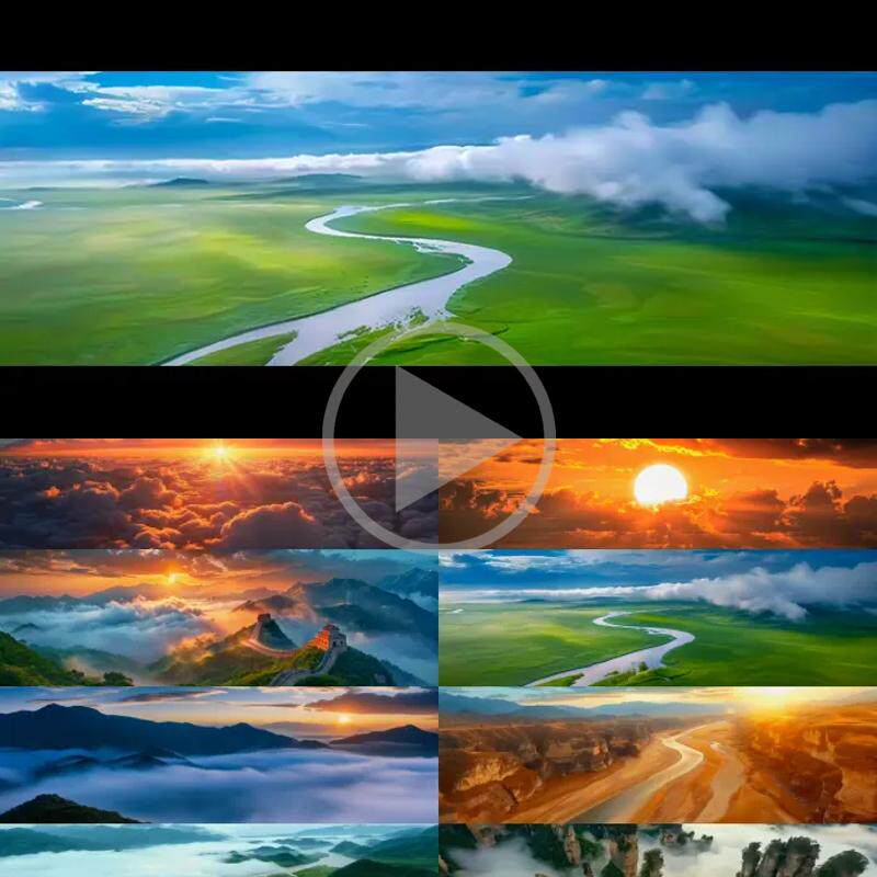 4K高清视频素材我和我的祖国LED大屏山河壮丽舞蹈唯美舞台背景