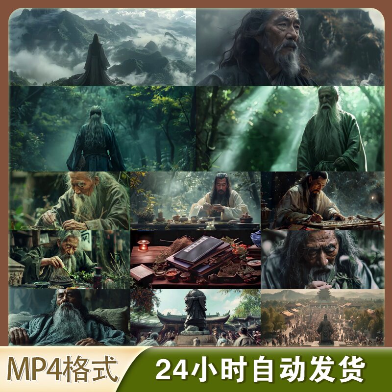 4K高清视频素材神农尝百草李时珍扁鹊华佗民间传说纪录片素材
