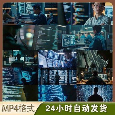 IT行业加班文化程序员研发部攻克难题项目开发工作状态视频素材