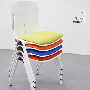 可堆叠会议椅培训椅简约塑料无扶手可叠落洽谈椅会议室椅子办公椅