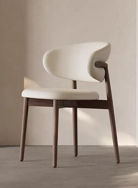 北欧现代简约家用实木椅子书桌椅意式轻奢设计师靠背椅实木餐椅