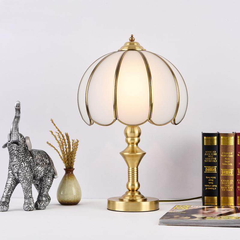 欧式台灯全铜台灯客厅装饰灯卧室床头灯手工灯具书房婚庆护眼台灯