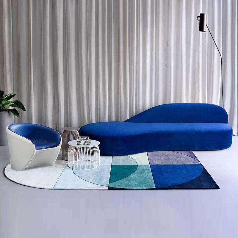 创意个性皮艺沙发办公室商务接待休息区简约异型弧形创意布