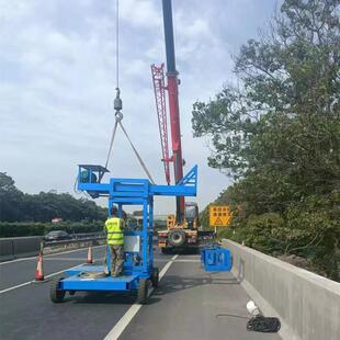 桥梁底部泄水管施工吊篮高速公路护栏外侧排水管台车电动台车