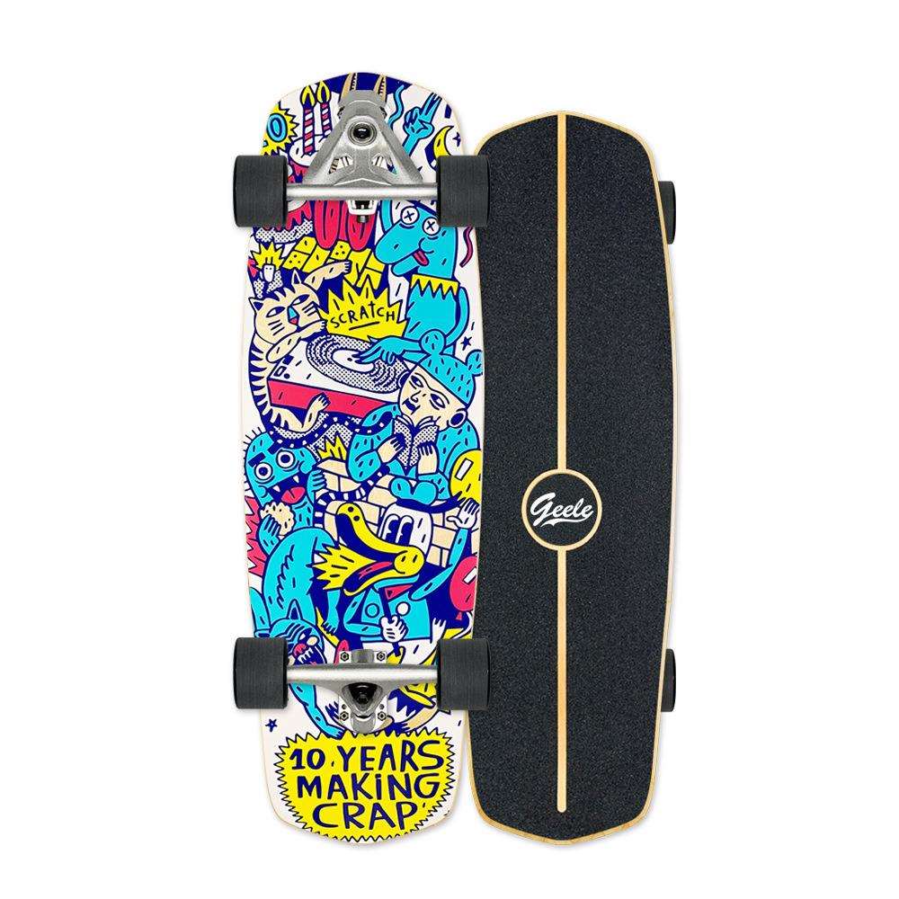geeleCarveryowskateboard陆地冲浪板CX7初学冲浪训练免蹬滑板