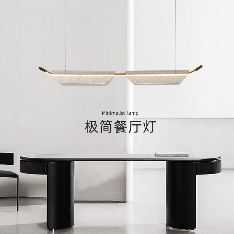 长条餐厅吧台吊灯现代简约北欧设计师极简创意个性一字亚克力灯具