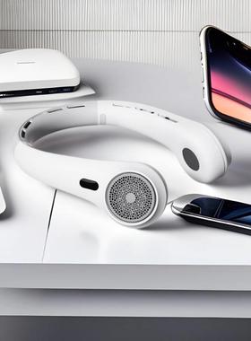 2025新款无叶挂脖风扇懒人USB充电款大容量便携数显户外颈脖风扇