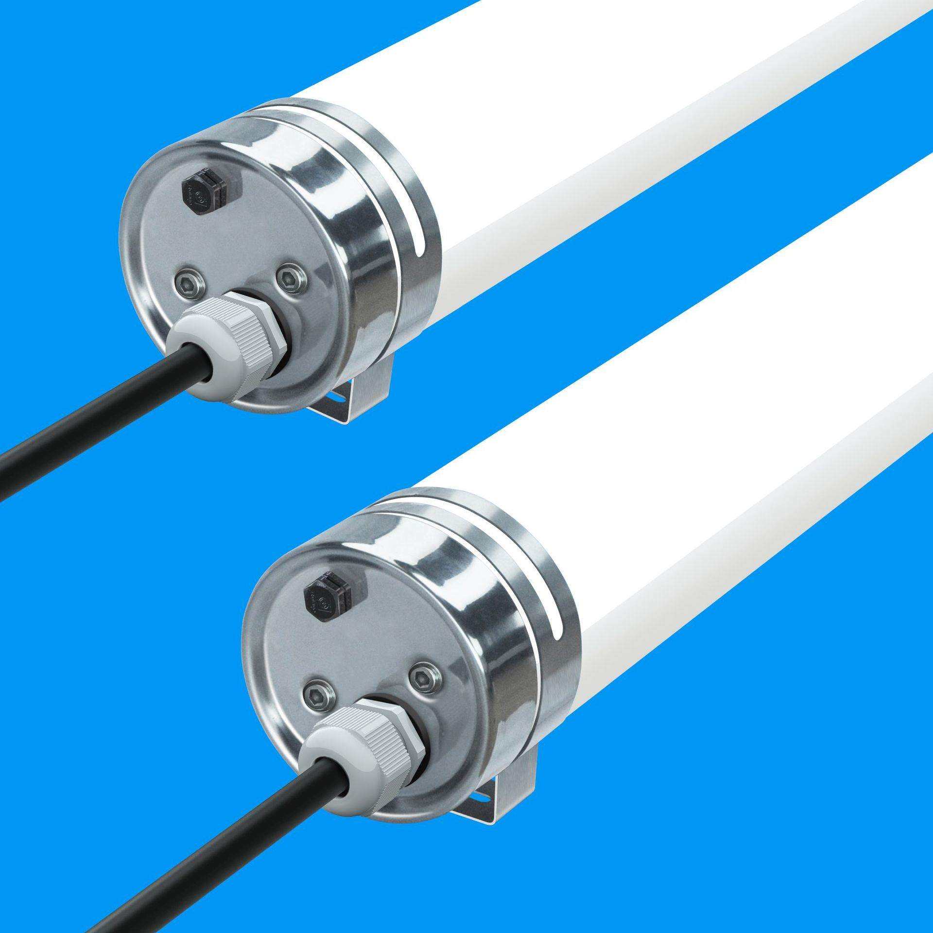 直销LED三防灯外壳套件36瓦冷库灯全塑圆管三防灯套件PC灯罩