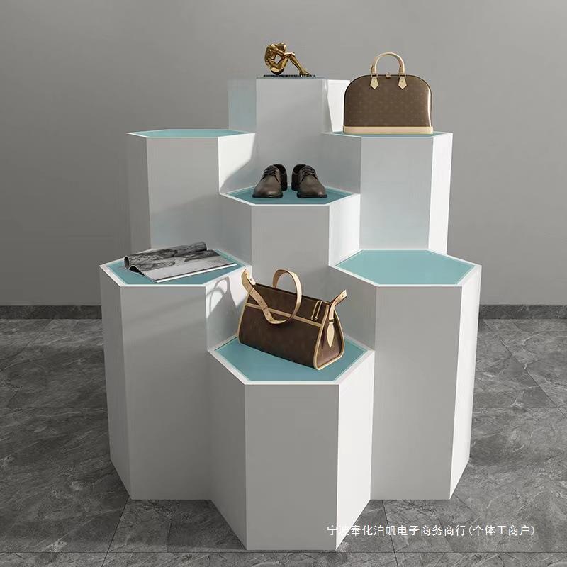 现货烤漆展示台六边形六角发光地台智能锁飞机模型展台专拍