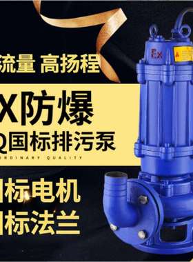 7.5kw防爆污水泵排污水泵防爆矿用潜水泵BWQ防爆证BT4/CT4