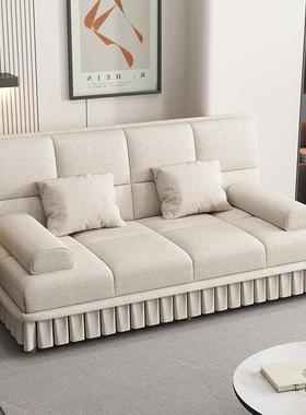 沙发床可折叠布艺双人三人客厅小户型出租房科技布猫爪皮现代简约