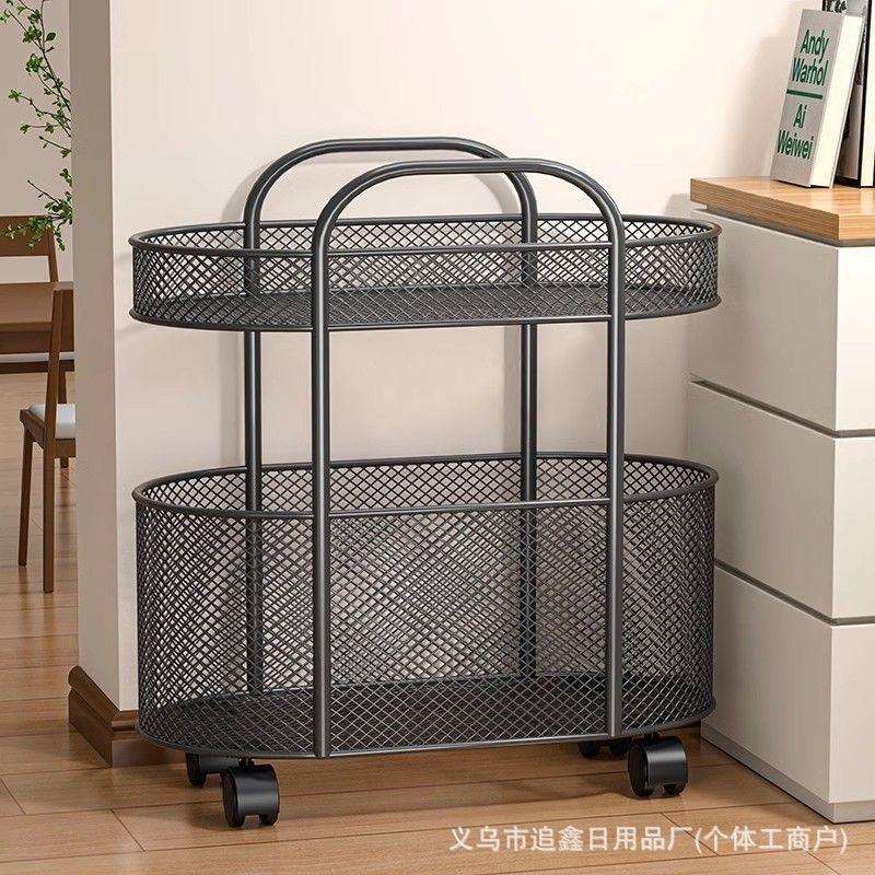 桌边置物架可移动书架办公桌文件架桌旁收纳架带轮小推车储物架子