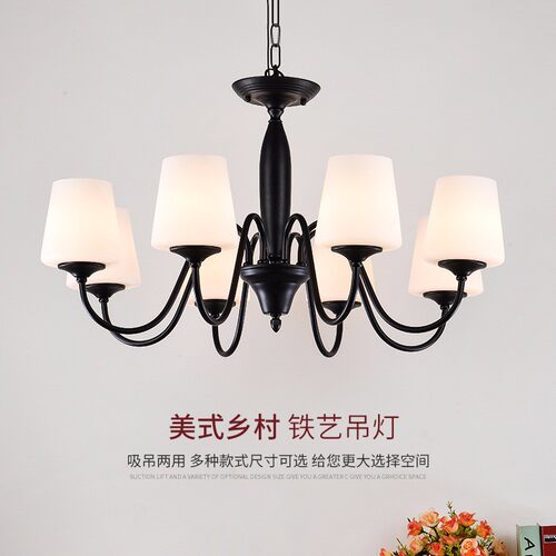 美式乡村铁艺吊灯欧式简约客