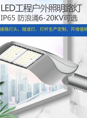 LED外贸款免工具开盖路灯头压铸一体外壳防雷6-20KV光控智慧路灯