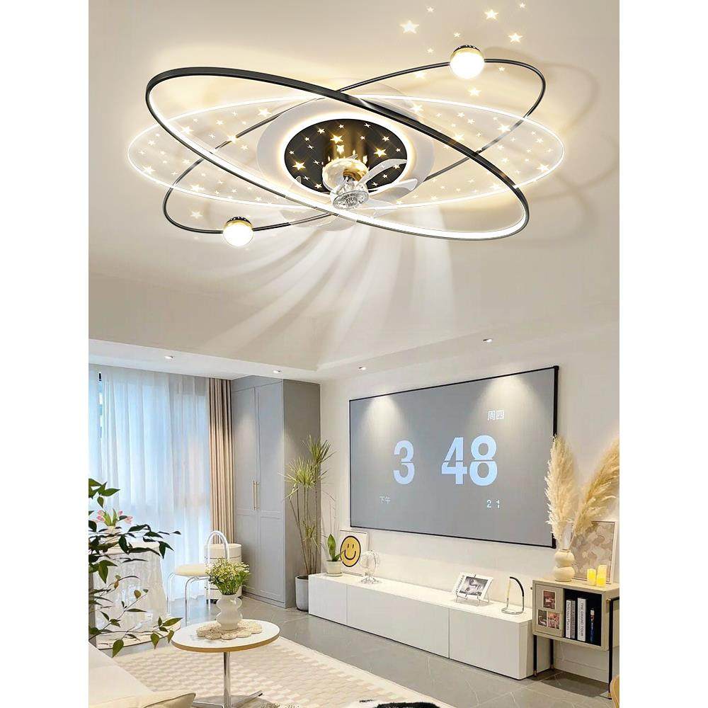 吸顶风扇灯客厅轻奢餐厅灯现代简约家用一体吊扇灯具套餐全屋组合