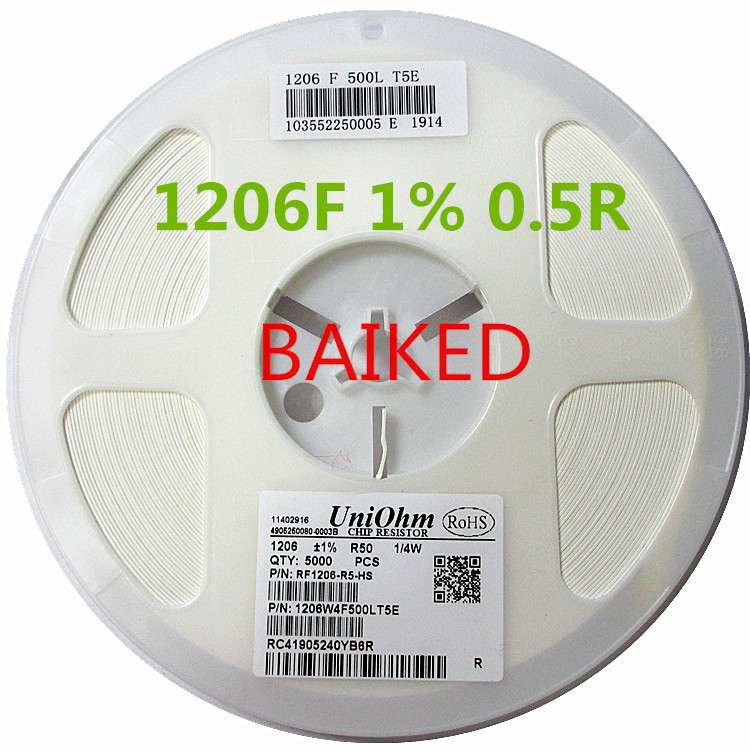 1206 1% R50 R500 0.5R 1/4W 1206W4F500LT5E 1盘=5000只