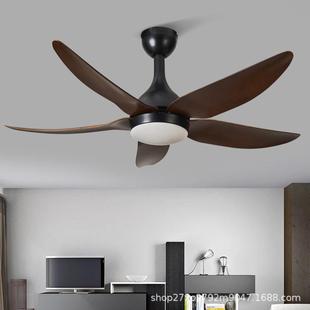 现代简约北欧吊扇灯家用客厅餐厅卧室静音带电风扇led五叶吊扇灯