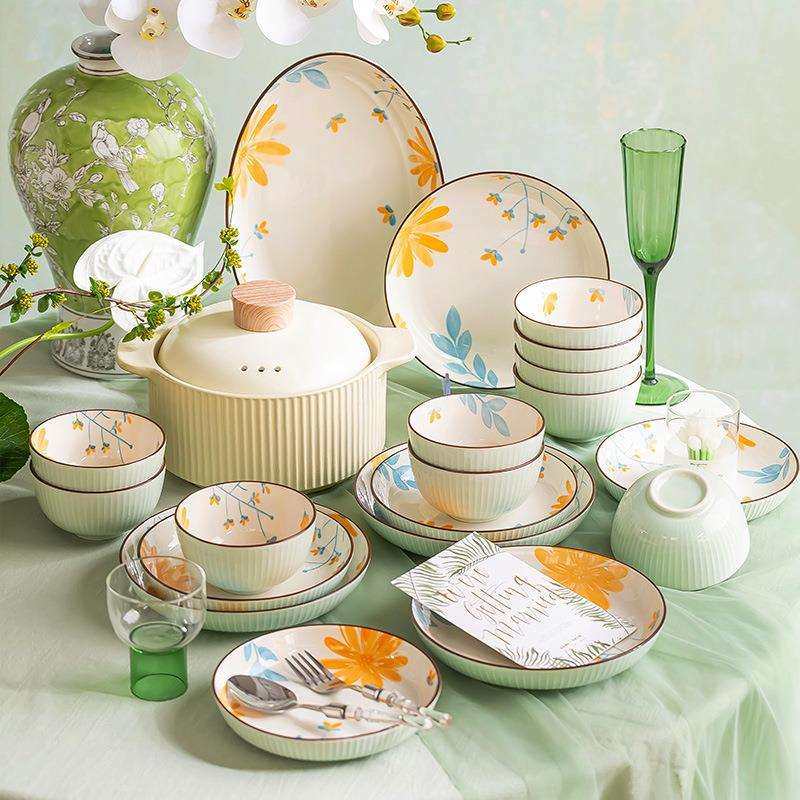 日式碗碟套装家用2025新款创意网红爆款陶瓷碗盘碗筷盘子餐具套装,鲜花速递/花卉仿真/绿植园艺,割草机/草坪机,淘宝优惠券,粉丝福利购,淘宝优惠卷