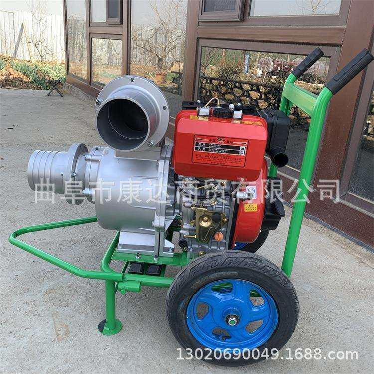 小型汽油抽水泵建筑工地排水泵4寸柴油自吸泵图片手推水泵