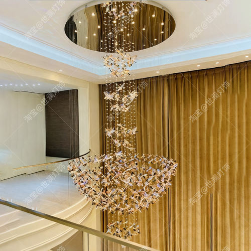 轻奢复式楼挑空吊灯loft公寓