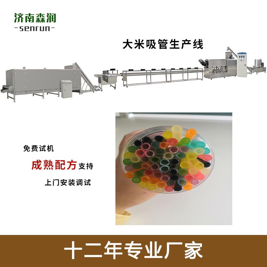 大米吸管设备 大米吸管生 产线 饮料用可食用大米吸管机器