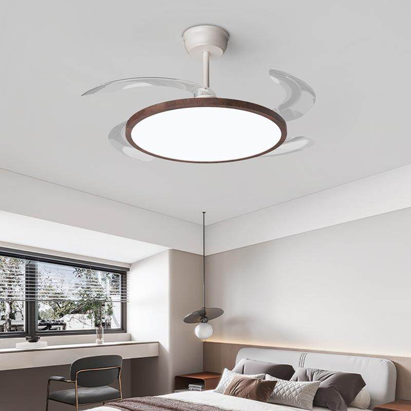 隐形风扇灯卧室吸顶灯2024年新款简约现代静音电扇一体餐厅吊扇灯