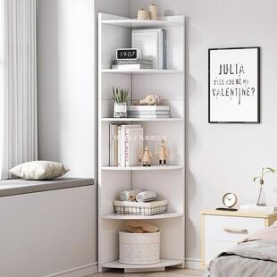 转角置物架书房拐角书架客厅墙角储物柜卧室三角置物收纳架边角柜