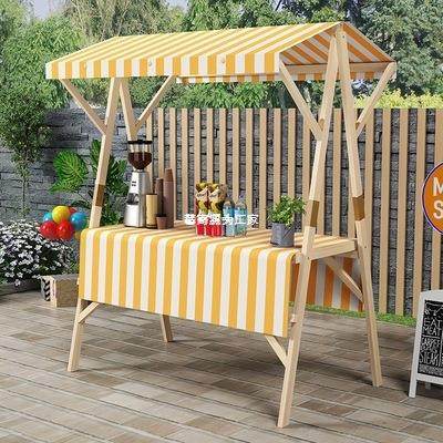 集市摊位木质活动棚架夜市摆摊小推车布艺户外折叠货架小吃展示架