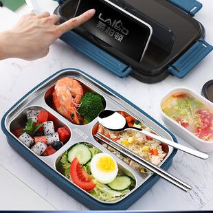 学生饭盒304不锈钢上班族大容量分隔餐盒食堂打饭可微波加热