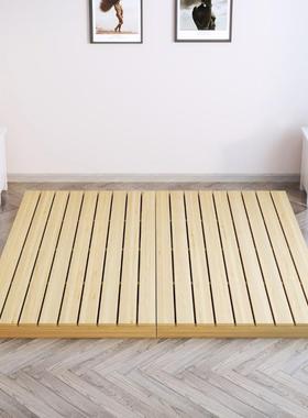 榻榻米实木床架床垫增高铺板透气折叠床板木板无床头简约地云之敏