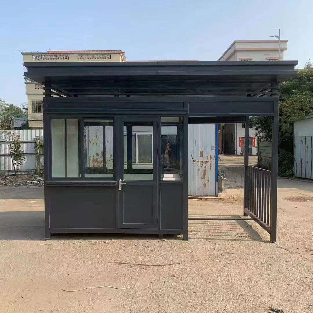工地岗亭带通道大门卫岗亭带闸机考勤不锈钢钢结构人行通道亭
