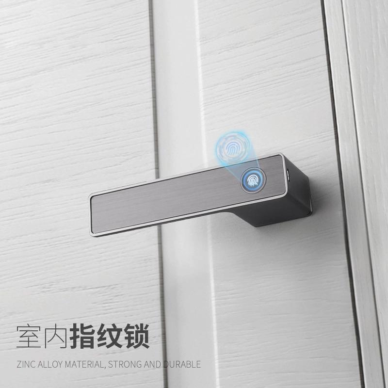 极简室内指纹锁智能卧室门锁家用隐形办公室木门简约防盗门密码锁