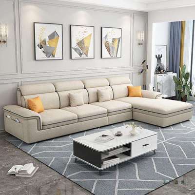 北欧布艺沙发客厅2025新款现代简约网红贵妃小户型科技布沙发组合