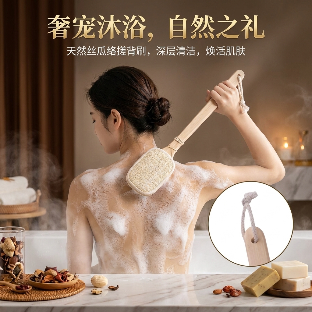 天然丝瓜络搓澡巾沐浴刷深层清洁焕活肌肤男女通用洗澡神器