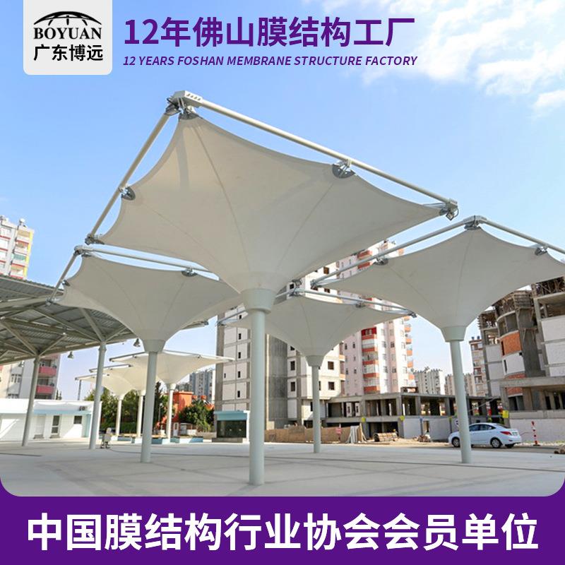 户外景区商业广场沙滩泳池膜结构钢结构大跨度张拉膜遮阳雨棚厂家