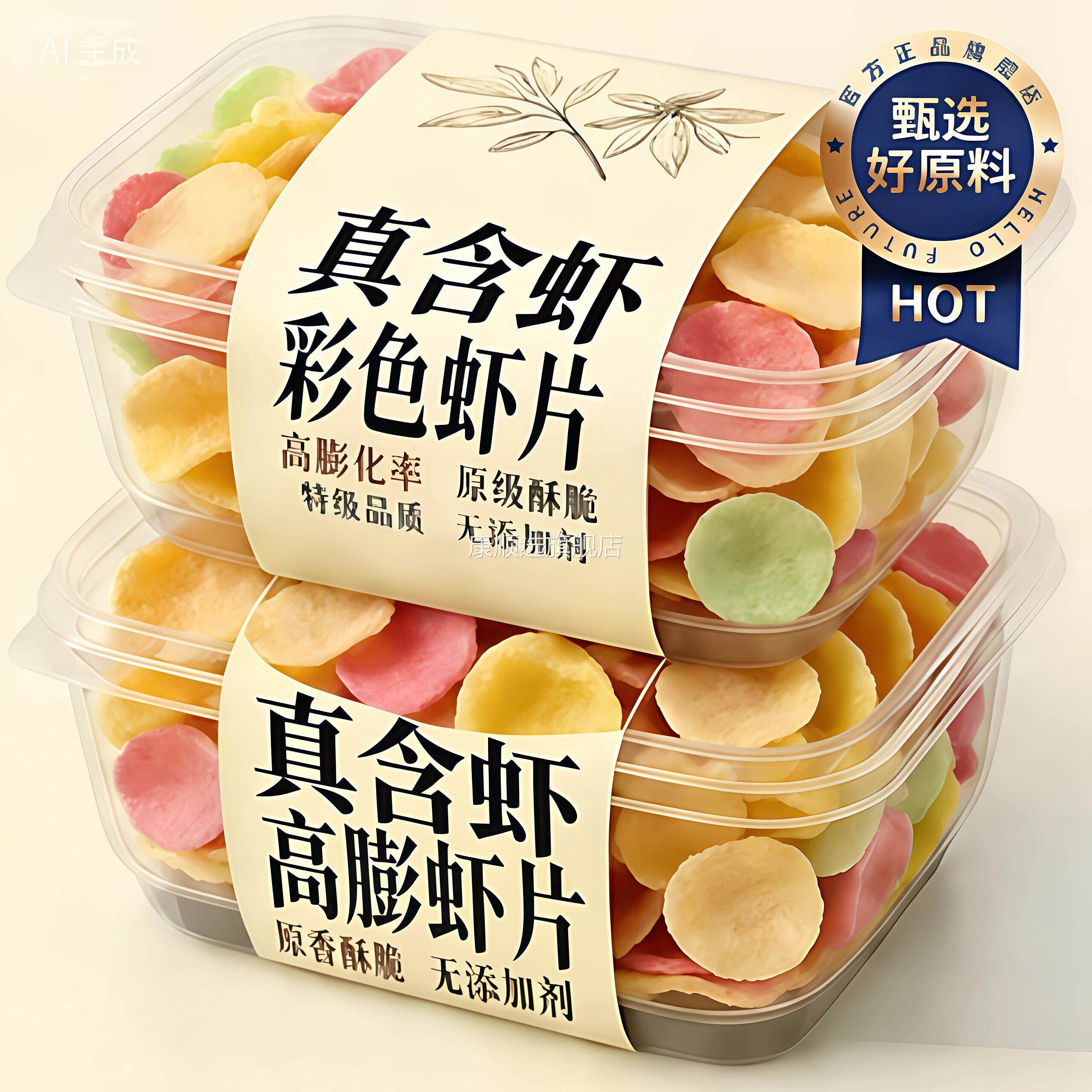 央妈推荐大连虾片自炸无添加儿童官方旗舰店老式怀旧零食五彩年货