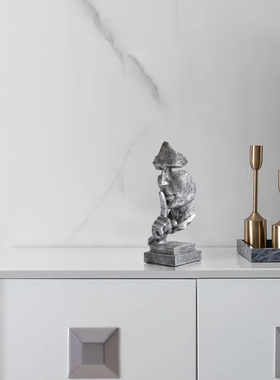 人脸造型沉默是金家居客厅玄关书房博古架装饰摆设树脂工艺品