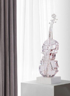 小提琴雕塑落地艺术品酒店会所音乐餐吧样板房现代装饰品