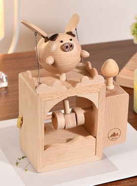 电动小飞猪摘星客充电带八音盒治愈送礼爱