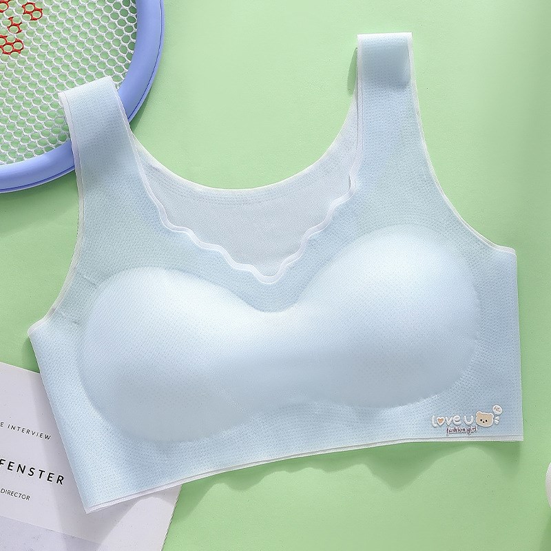 超薄学生运动内衣女大童防震背心发育期初中高中生青春期少女文胸