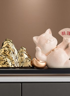 2024年新款创意招财猫装饰工作室办公桌面餐饮店服装店收银台摆件