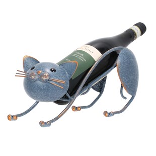趴地猫铁艺酒架  金属酒瓶架 y独立式酒架 家居装饰摆件 手工 客