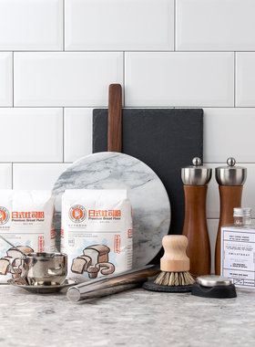 厨房样板间软装饰品摆件研磨器面粉大理石托盘擀面杖砧板咖啡杯