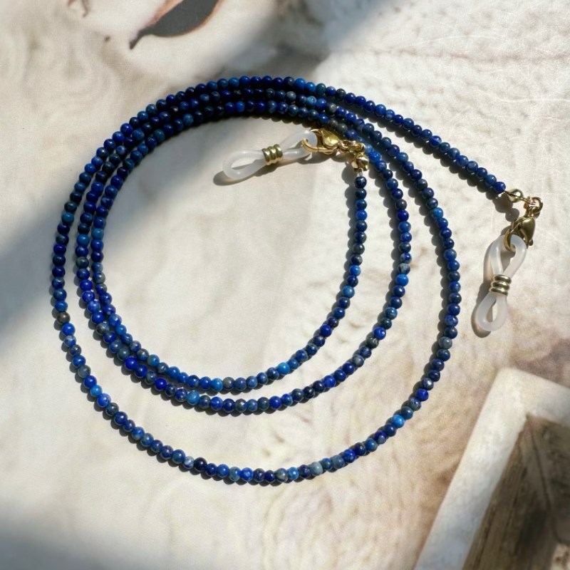 青金石细串珠款眼镜链口罩耳机挂脖绳时尚复古太阳墨115