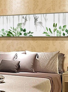 3067卧室床头装饰画轻奢横幅挂画美式客厅沙发背景墙现代简约壁画